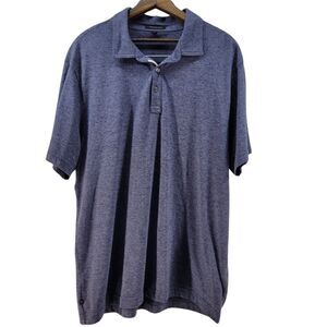 Travis Mathew Polo Shirt Mens XL Textured Blue Cotton Poly Golf Travel Comfort